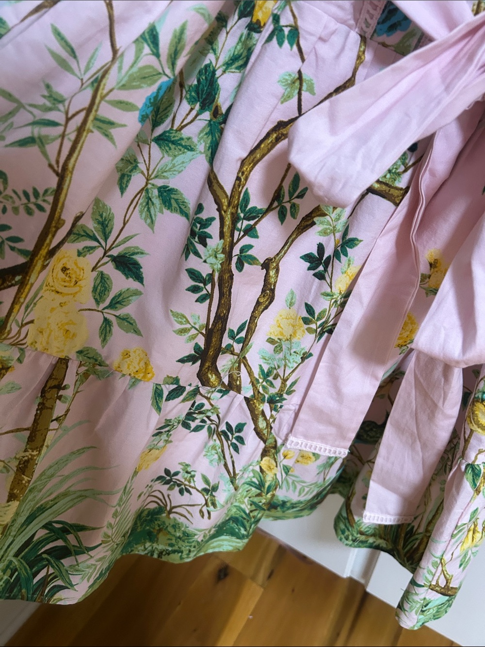Women's Pink Floral Tie-Waist Dress J.Marie - Picture 4 of 6